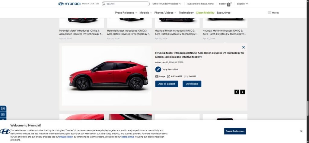 Hyundai IONIQ 3 hatchback eléctrico 2026, prototipo "Aero Hatch" con coeficiente Cd de 0,263