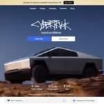 Tesla Cybertruck sobre formación rocosa del desierto, pickup eléctrica con calificación 5 estrellas de seguridad