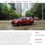 Toyota Sienna 2026 minivan híbrida, color blanco perlado, vista tres cuartos delantera